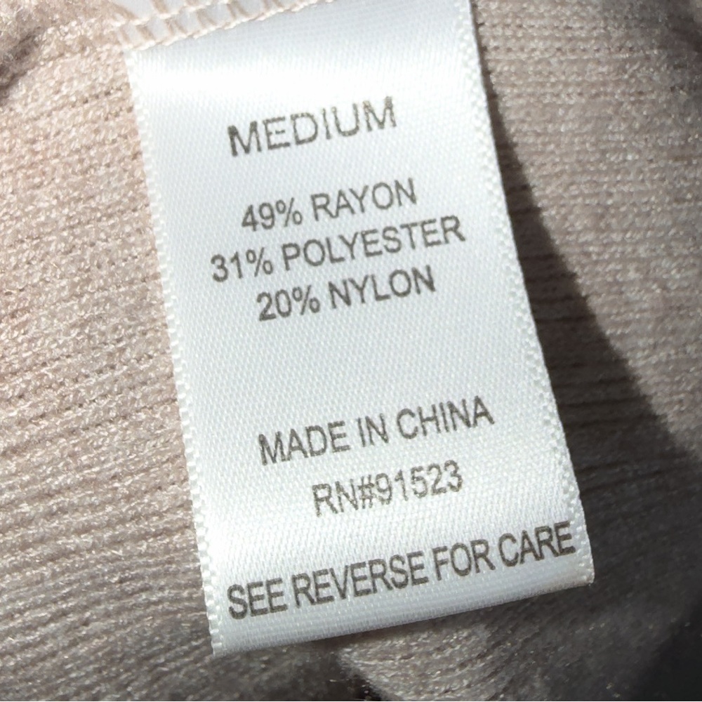 Roudelain Women's Ribbed Sweater-Knit Sleep Tunic Button-Up Top Light Taupe Med - Picture 6 of 8
